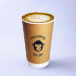 hot hojicha latte
